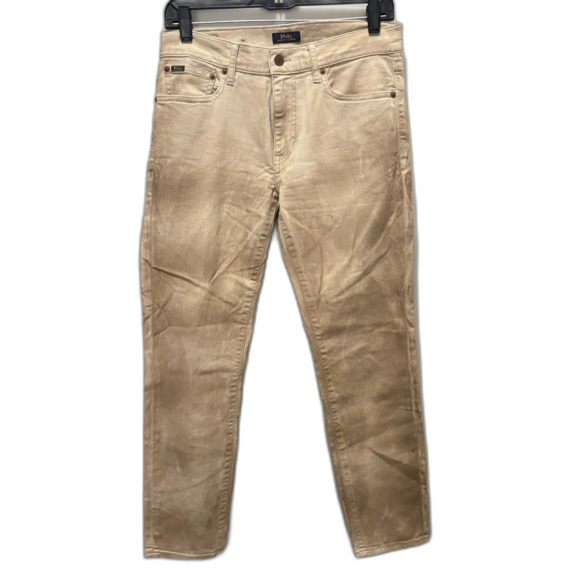 Polo Ralph Lauren Denim - Polo Ralph Lauren the Tompkins Skinny Crop Jeans Tan Tie Dye Bohemian Size 28